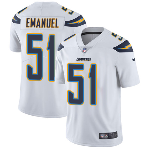 2019 men Los Angeles Chargers #51 Emanuel white Nike Vapor Untouchable Limited NFL Jersey